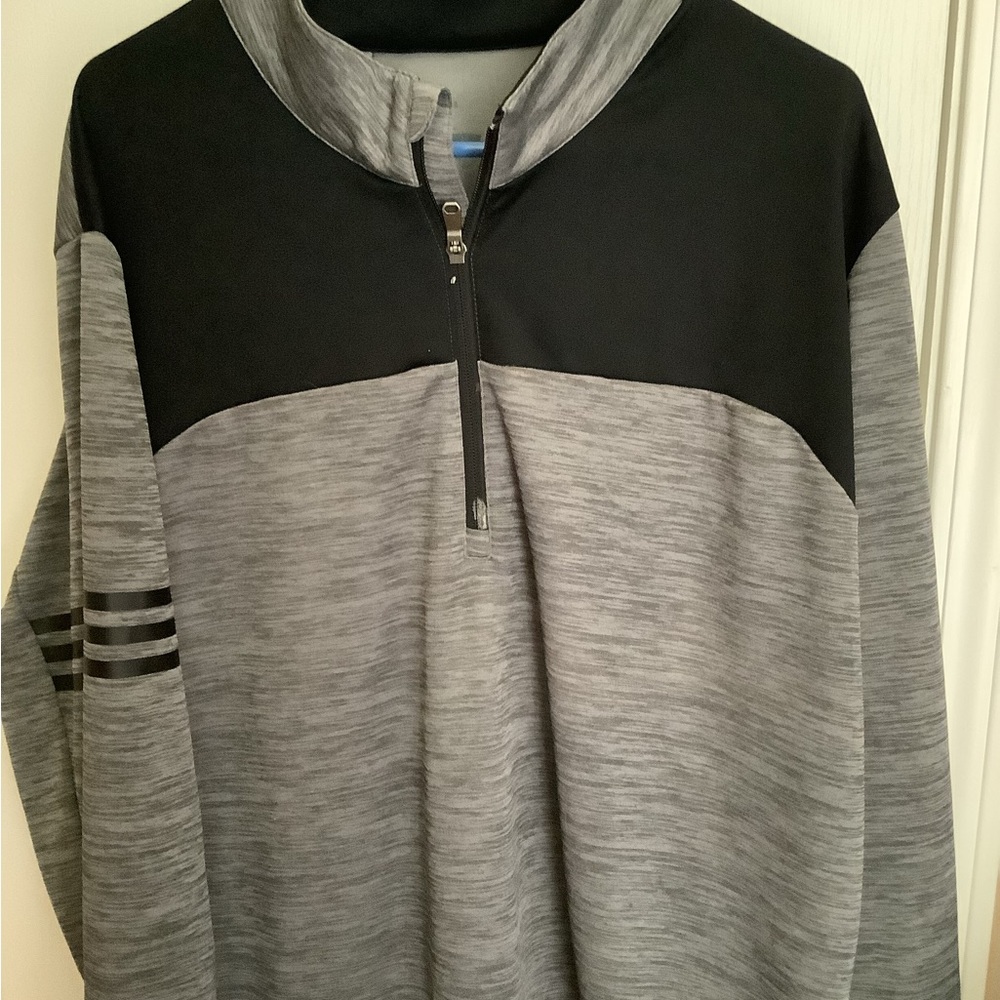 Adidas Gray and Black Golf Pullover 2x sku239